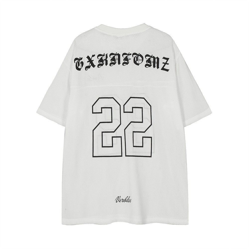 Fashion Numbers Printed Loose T-shirt Male