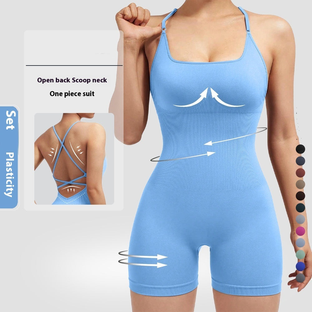 European And American Seamless Sexy Peach Hip One-piece Fitness Clothes Thread Quick-drying