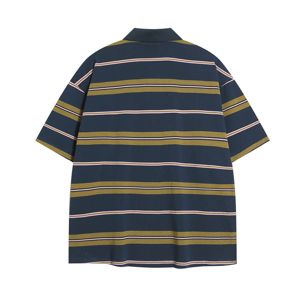 Men's Fashion Vintage Stripe Loose Top