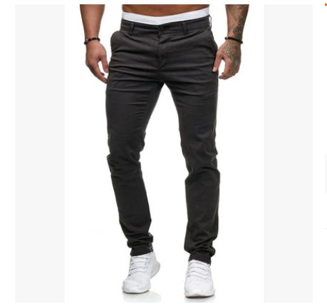 Slim-fit Men's Casual Color Trousers