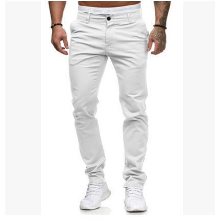 Slim-fit Men's Casual Color Trousers