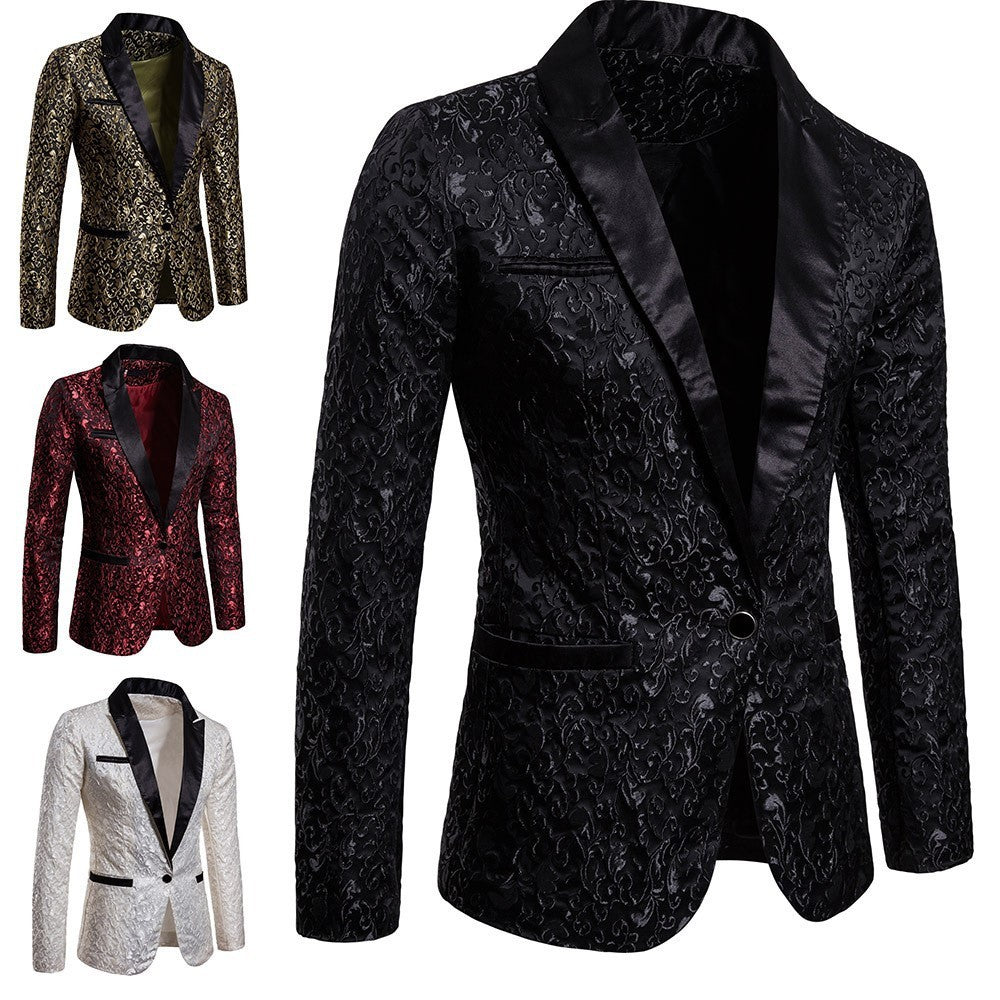 Jacquard Fashion Design Formal Dress Men'S Lapel Men'S Suit