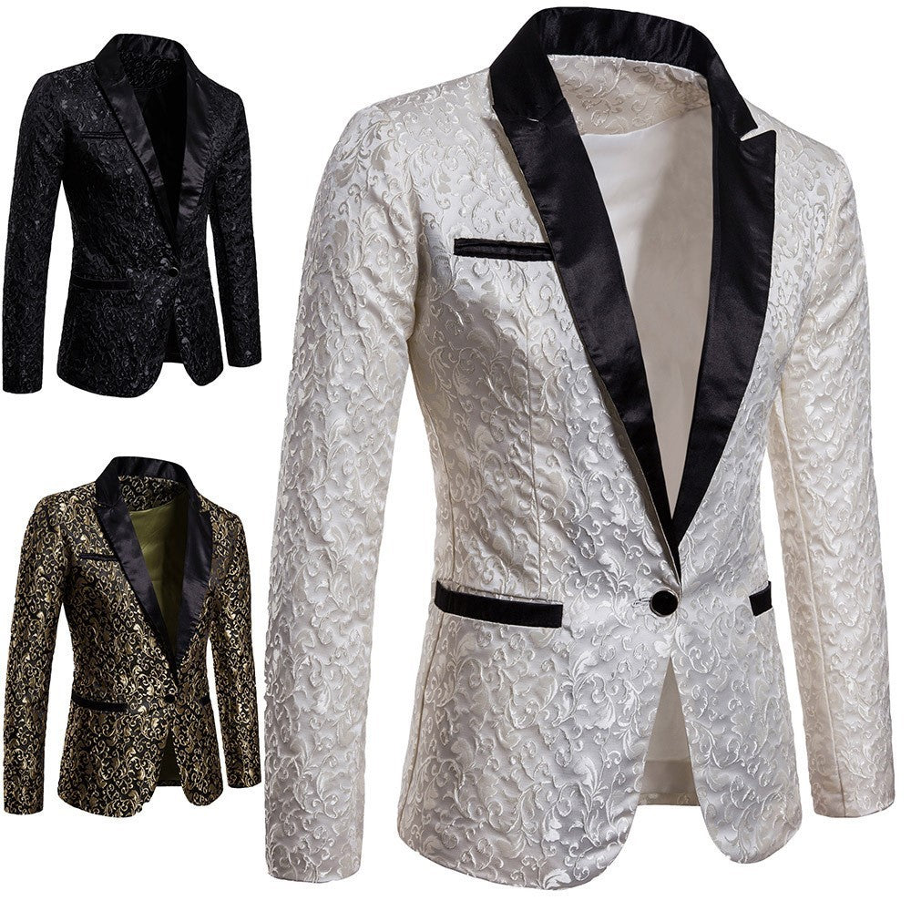 Jacquard Fashion Design Formal Dress Men'S Lapel Men'S Suit