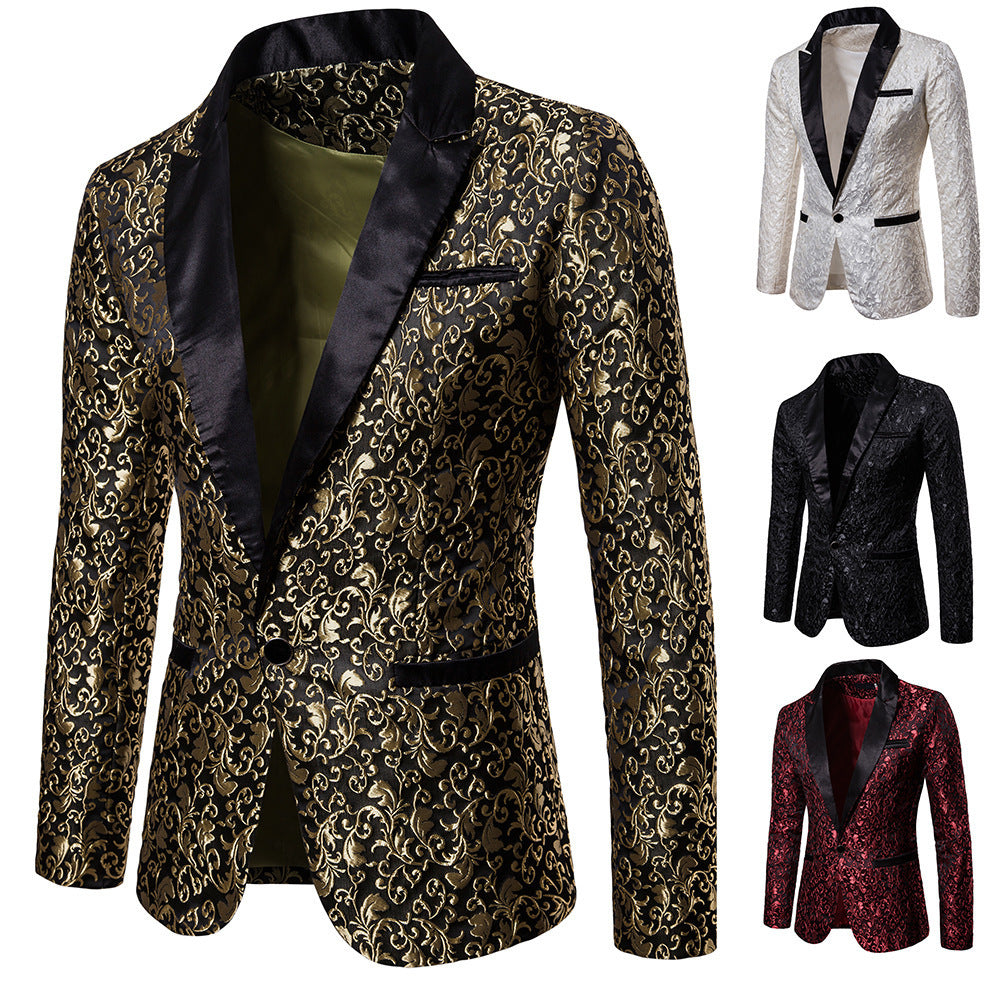 Jacquard Fashion Design Formal Dress Men'S Lapel Men'S Suit