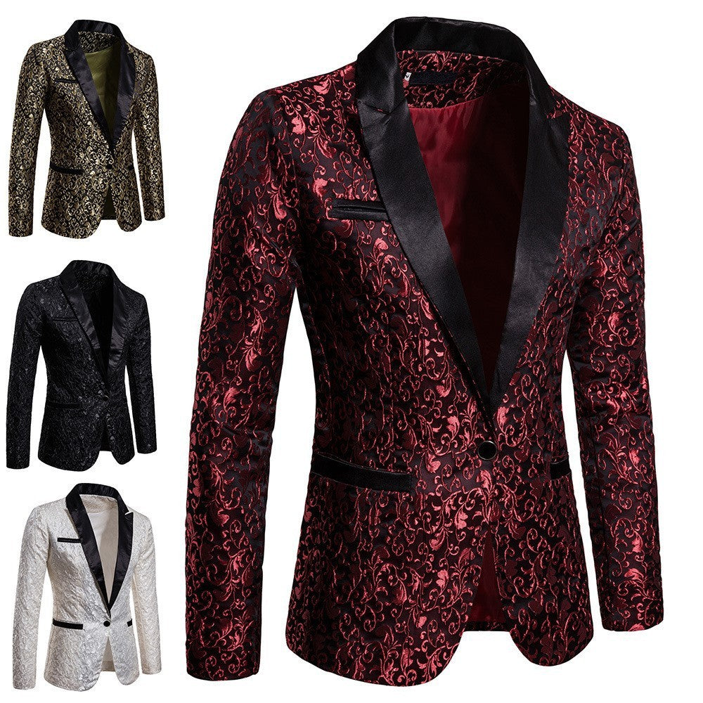 Jacquard Fashion Design Formal Dress Men'S Lapel Men'S Suit