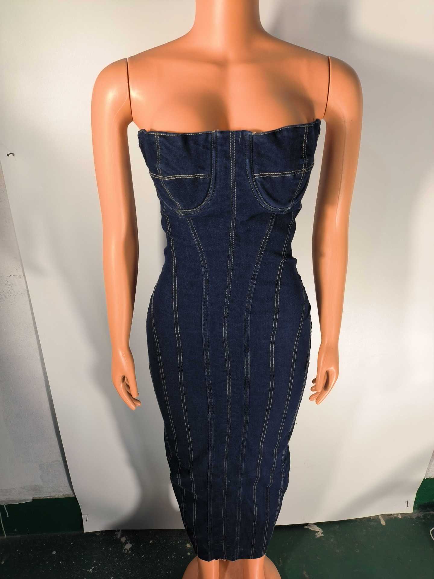 Tube Top Denim Dress