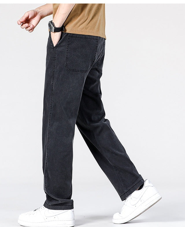 Jeans Men's Thin Straight Loose Men's Wide Leg Casual Long Pants