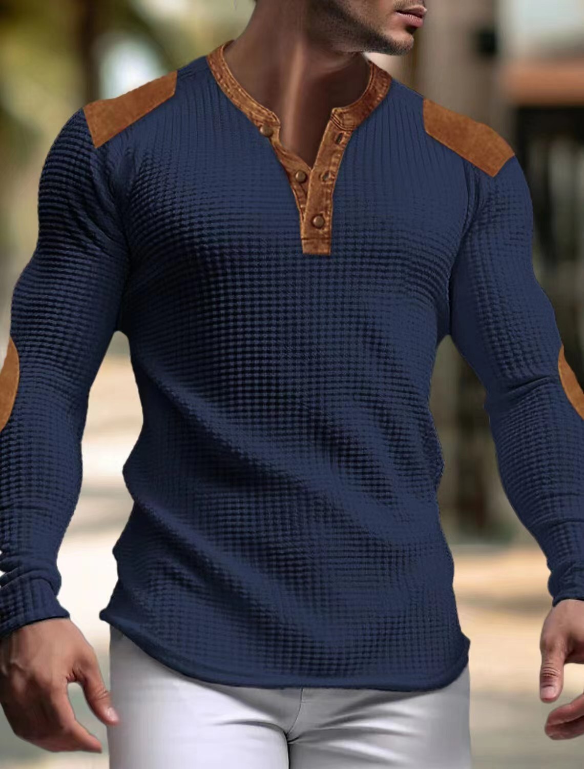 Men's Casual Sweatshirt Fall V-neck