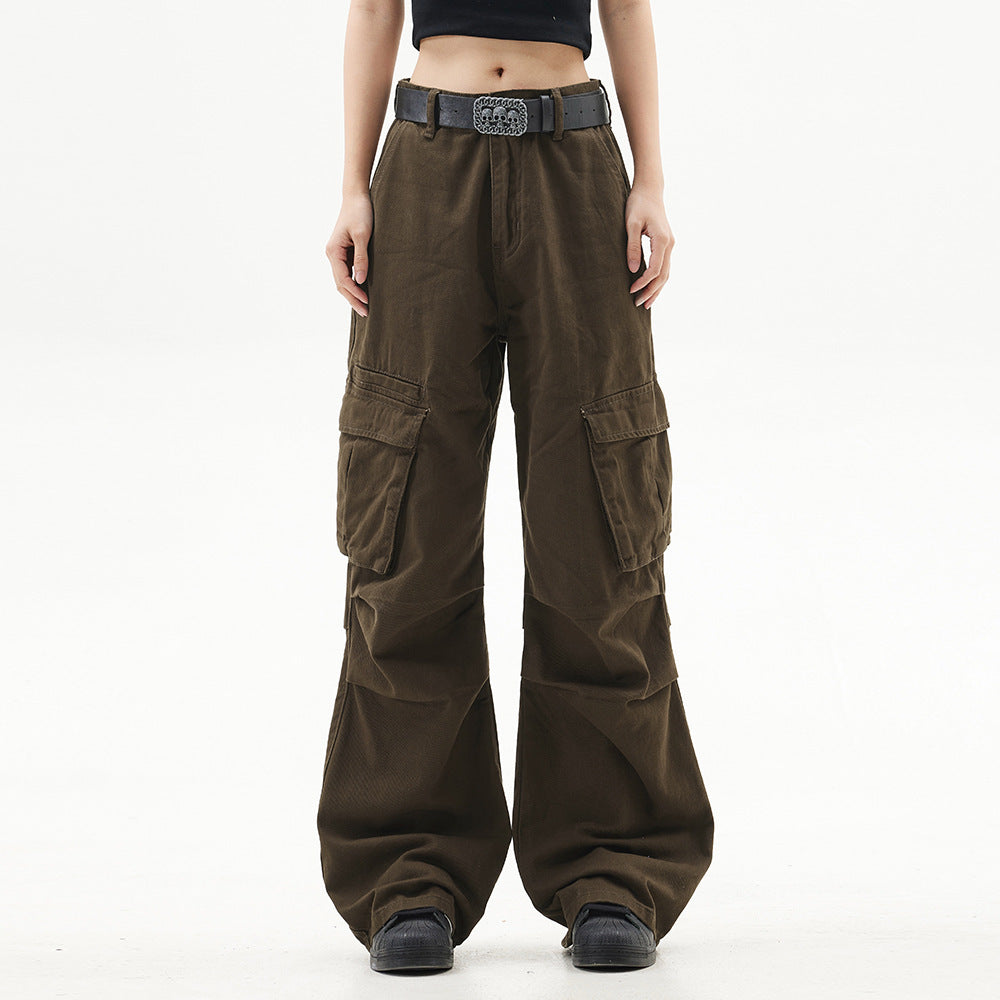 Solid Color Overalls Denim Trousers For Men And Women