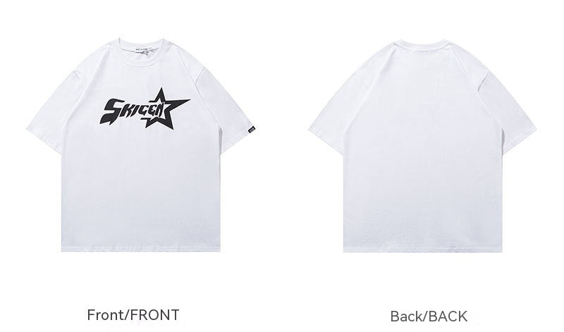 Men's Star Letters Casual Printed Short Sleeves