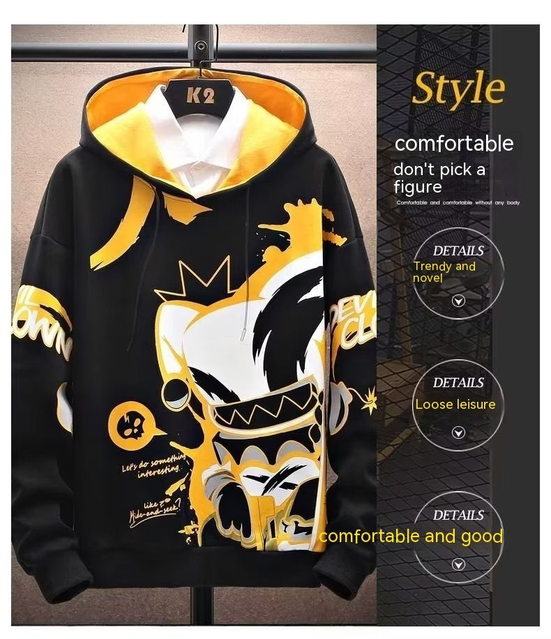 Anime Fleece-lined Thickened Hooded Sweatshirt