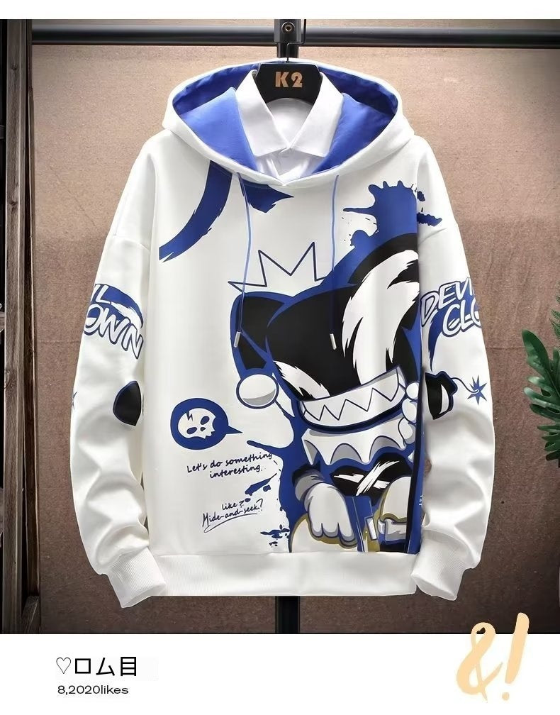 Anime Fleece-lined Thickened Hooded Sweatshirt