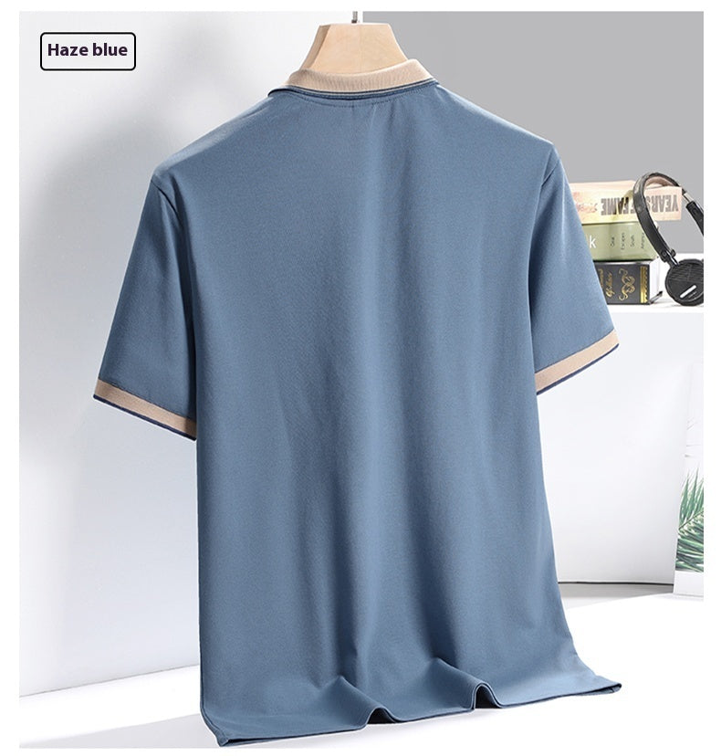 Summer Men's Ice Silk Business Casual Short Sleeve