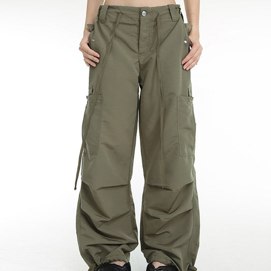 Women's High Waist Straight Loose Overall Casual Pants