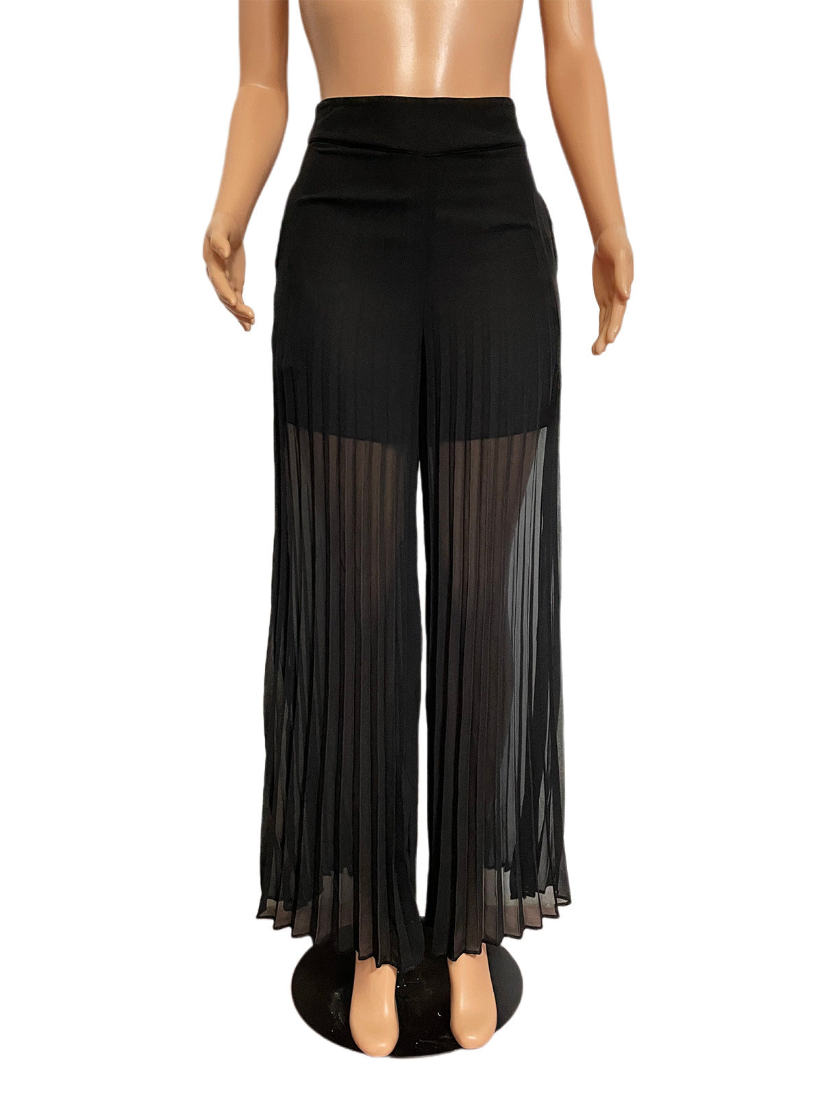 Women's Summer Pleated Chiffon Solid Color Wide-leg Pants