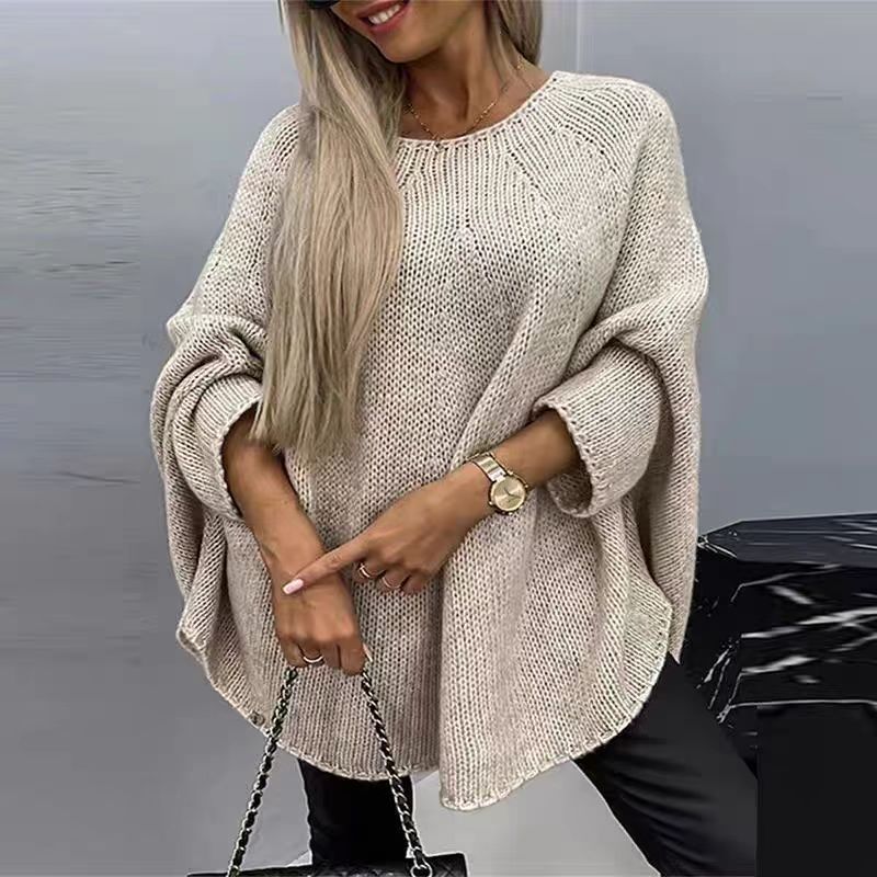 Winter Loose Batwing Sleeve Pullover Sweater Fashion Oversized Knitted Shawl Sweater Tops For Women Clothing