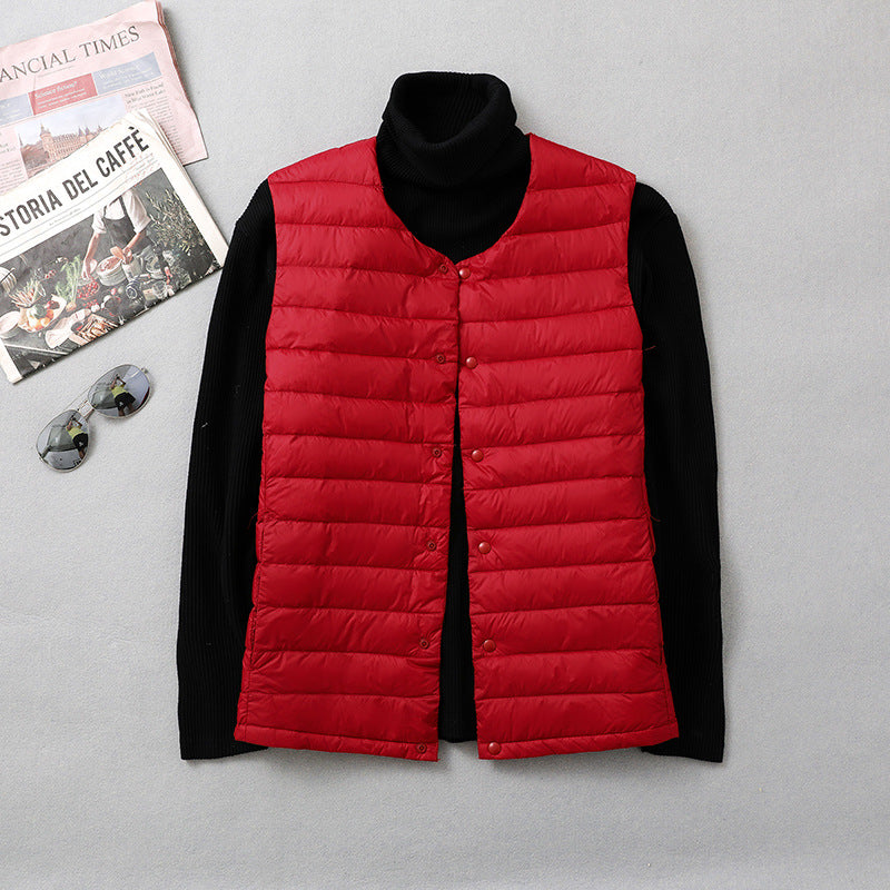 Men's Autumn And Winter Collarless Lightweight Basic Thin Vest