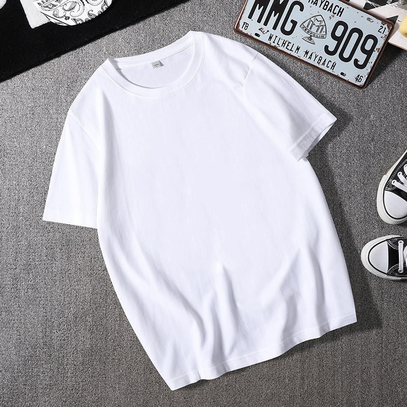 Summer Urban Casual Cotton Bottom Black And White Round Neck Short Sleeves