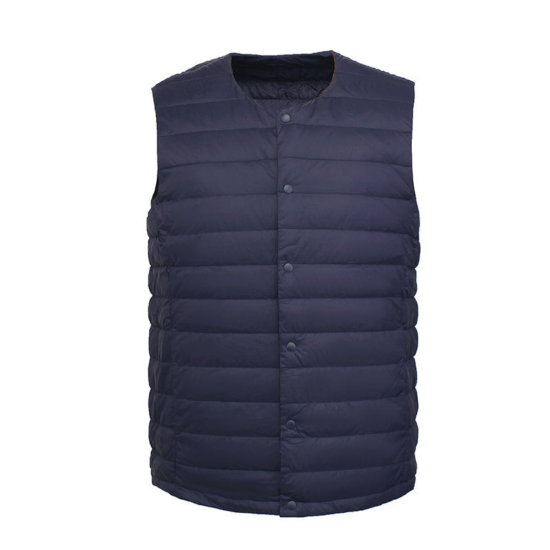 Men's Autumn And Winter Collarless Lightweight Basic Thin Vest