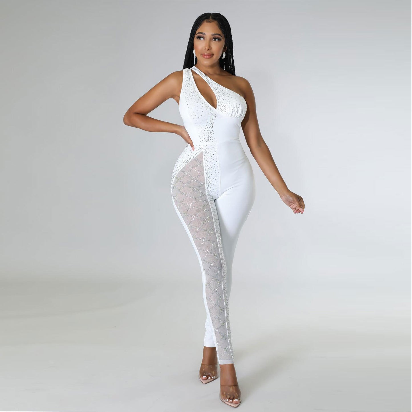 Slim-fit Rhinestone One-piece Nightclub Uniforms