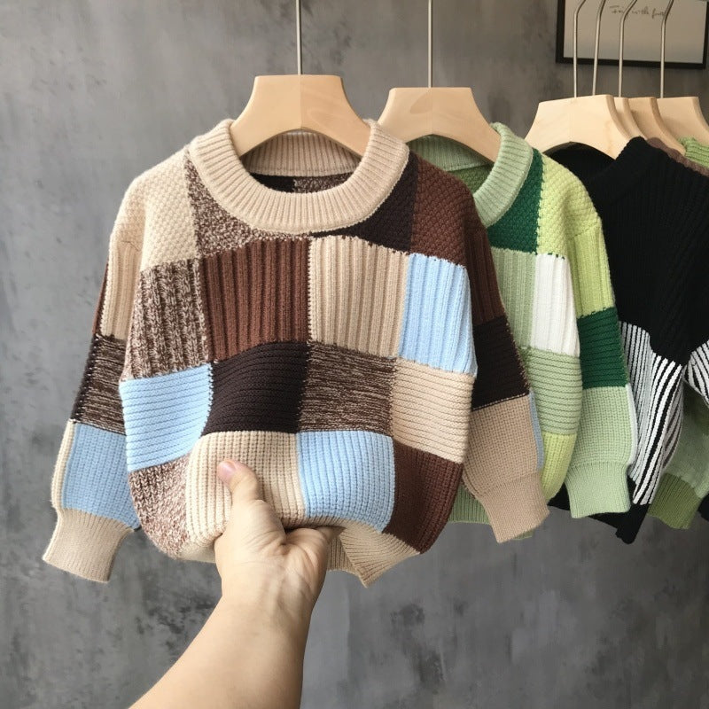 Boys' Thick Knitted Sweater Children's Loose Bottoming Shirt