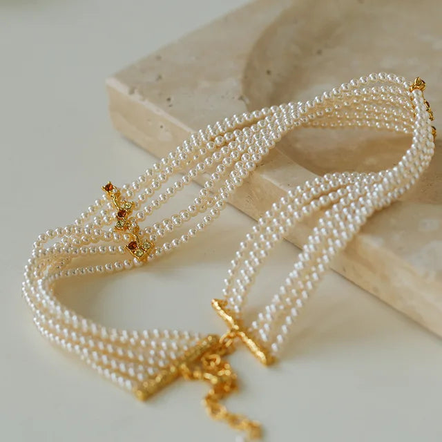 Freshwater pearl necklace for women vintage pearl choker necklace