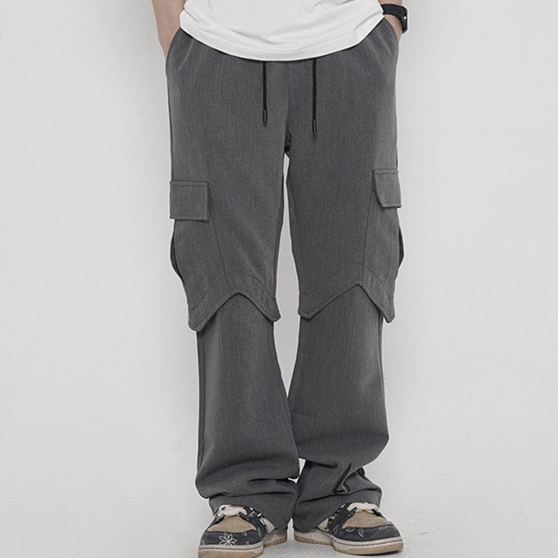 Street Embroidered Flared Loose Men's Casual Pants