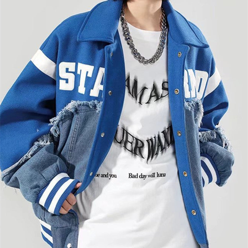 Men's And Women's Fashion Patchwork Baseball Jacket