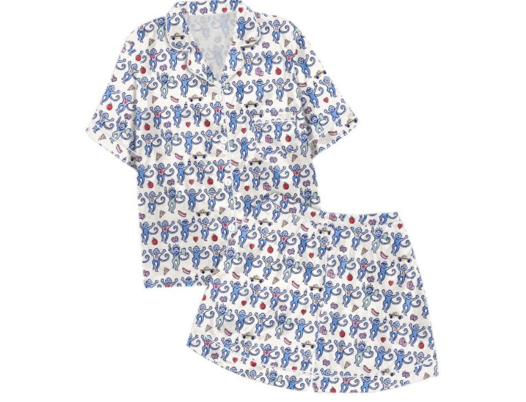 Monkey Digital Printing Casual Pajamas Suit