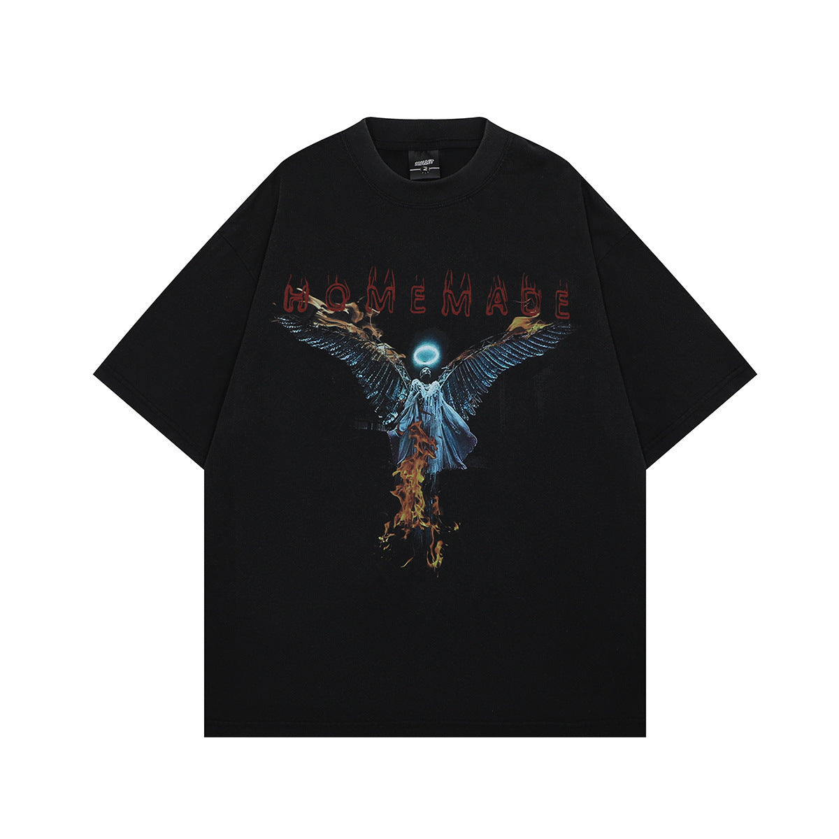 Wings Angel Print Short Sleeve T-shirt