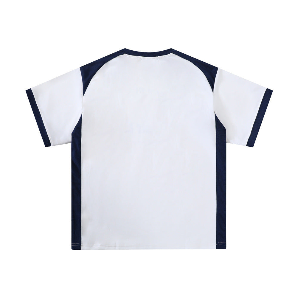 Color Contrast Patchwork Sports T-shirt Men