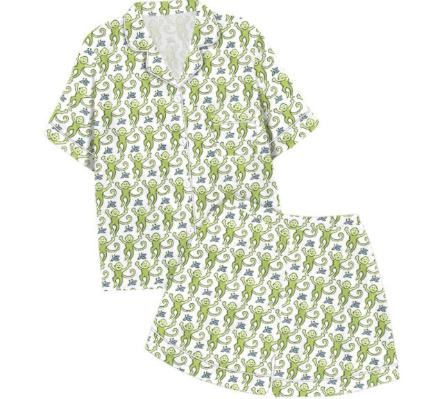 Monkey Digital Printing Casual Pajamas Suit