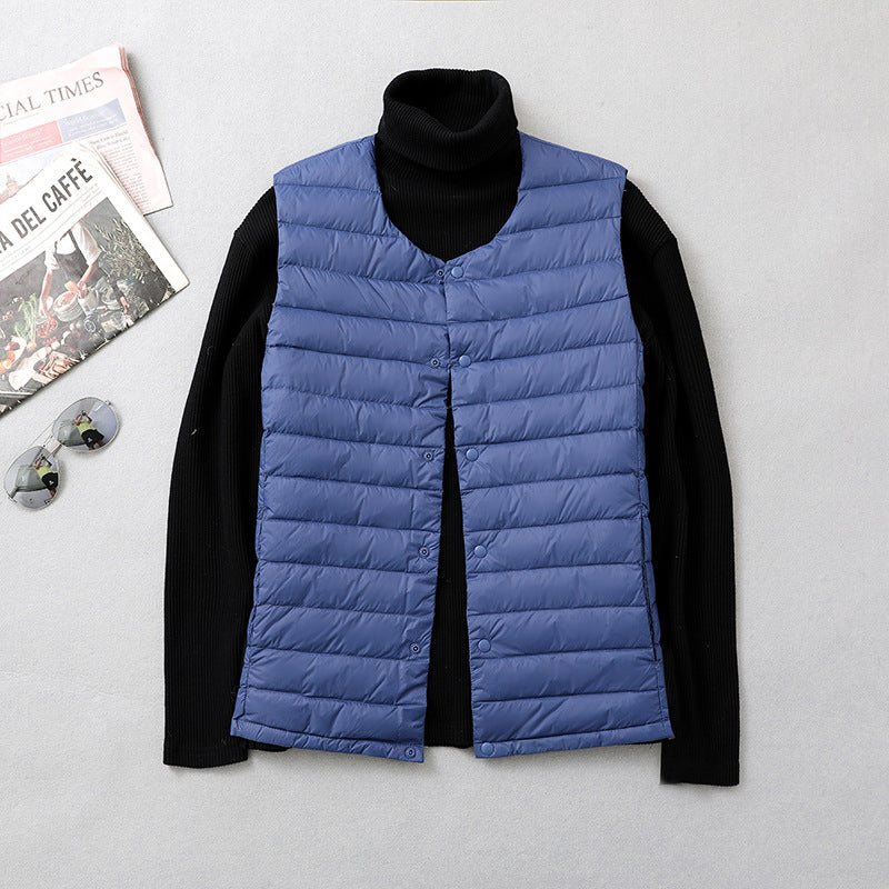 Men's Autumn And Winter Collarless Lightweight Basic Thin Vest