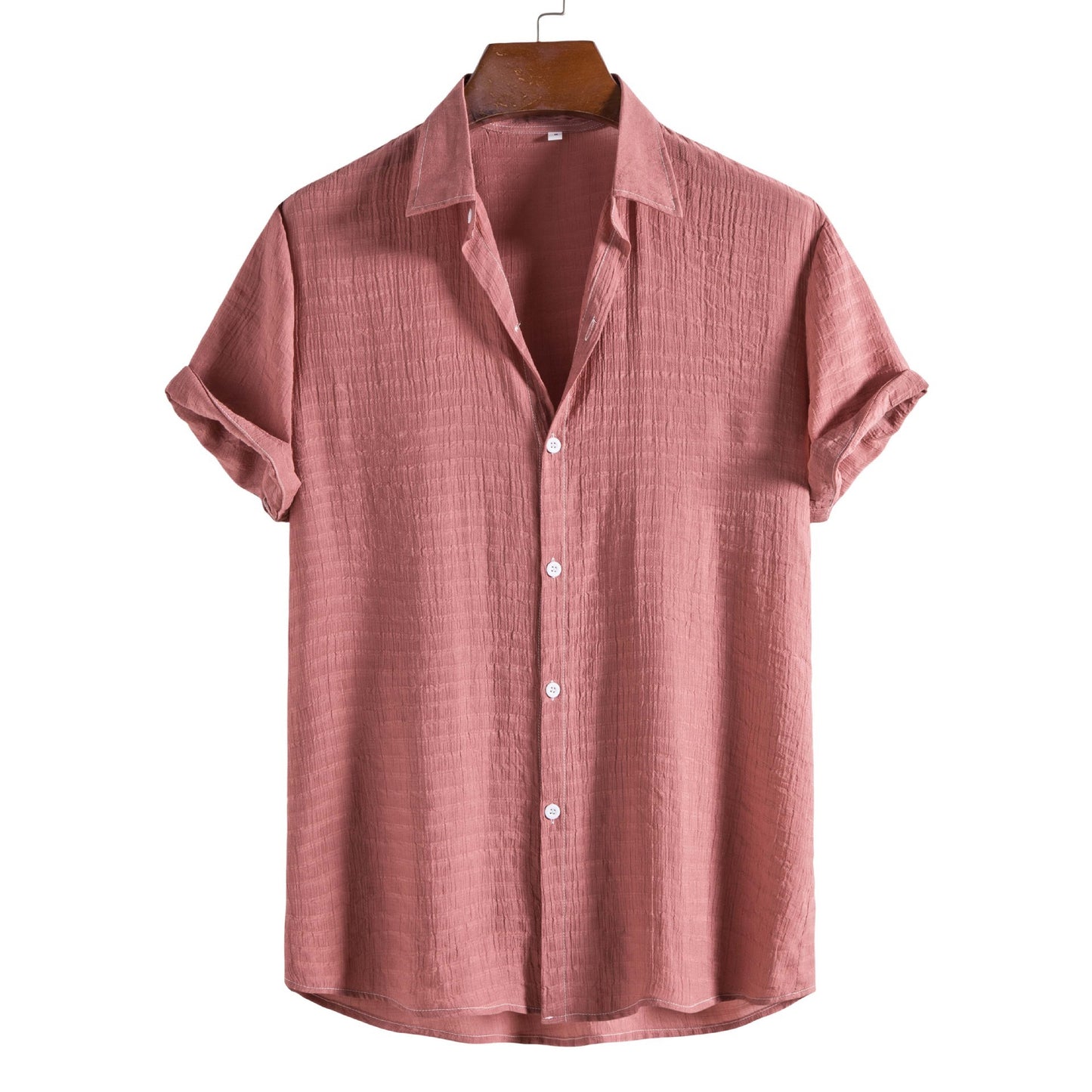 Simple Dark Checkered Short Sleeved Shirt For Men