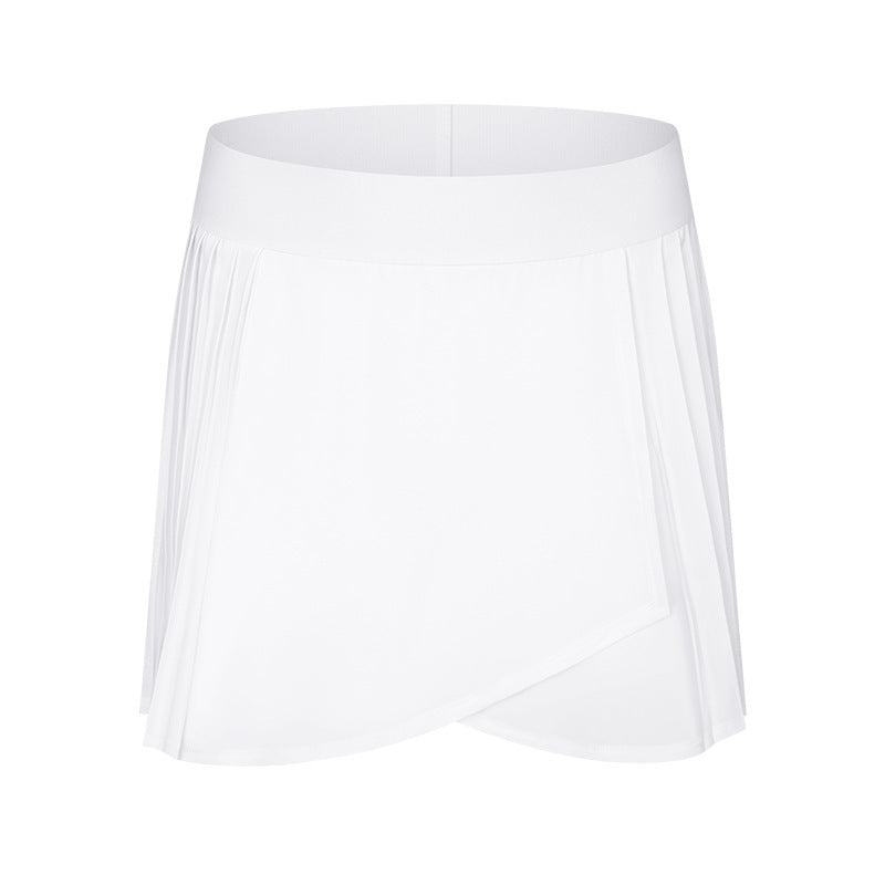 Cooling Three Points Exercise Skort Fashion Yoga Cross Front Pleated Skirt Tennis Skirt