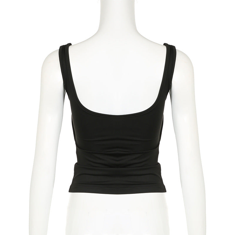 Women's Solid Color Square Collar Sleeveless Camisole