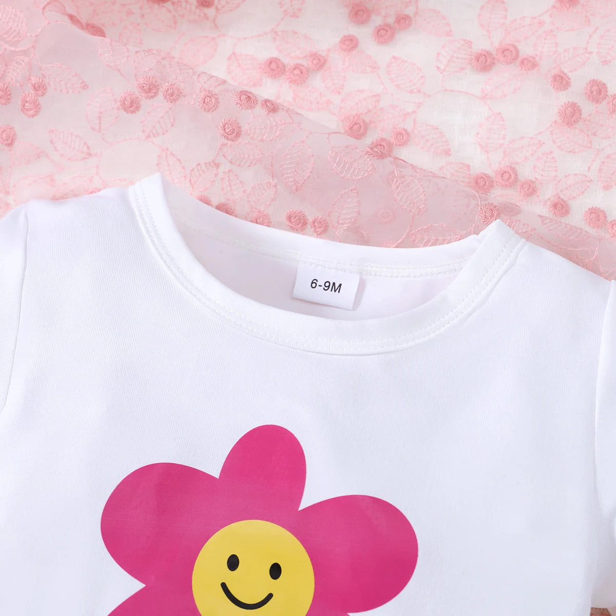 Sunflower Smile Top+Rose Red Bow Half Body