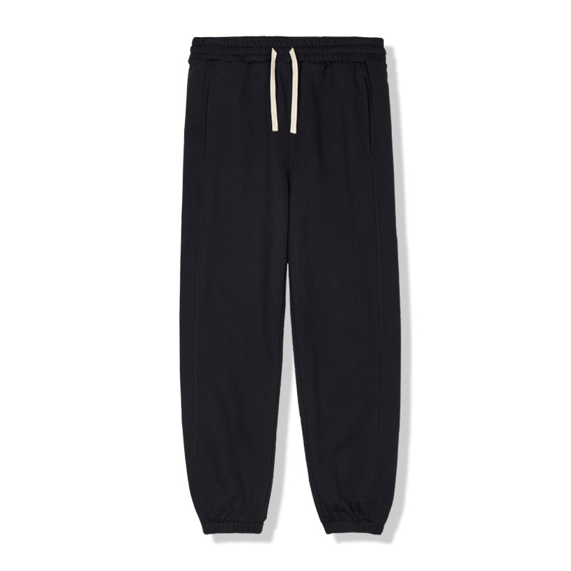 Autumn And Winter 380g Velvet Sweatpants Men's Leisure Sports Straight Ankle Tied