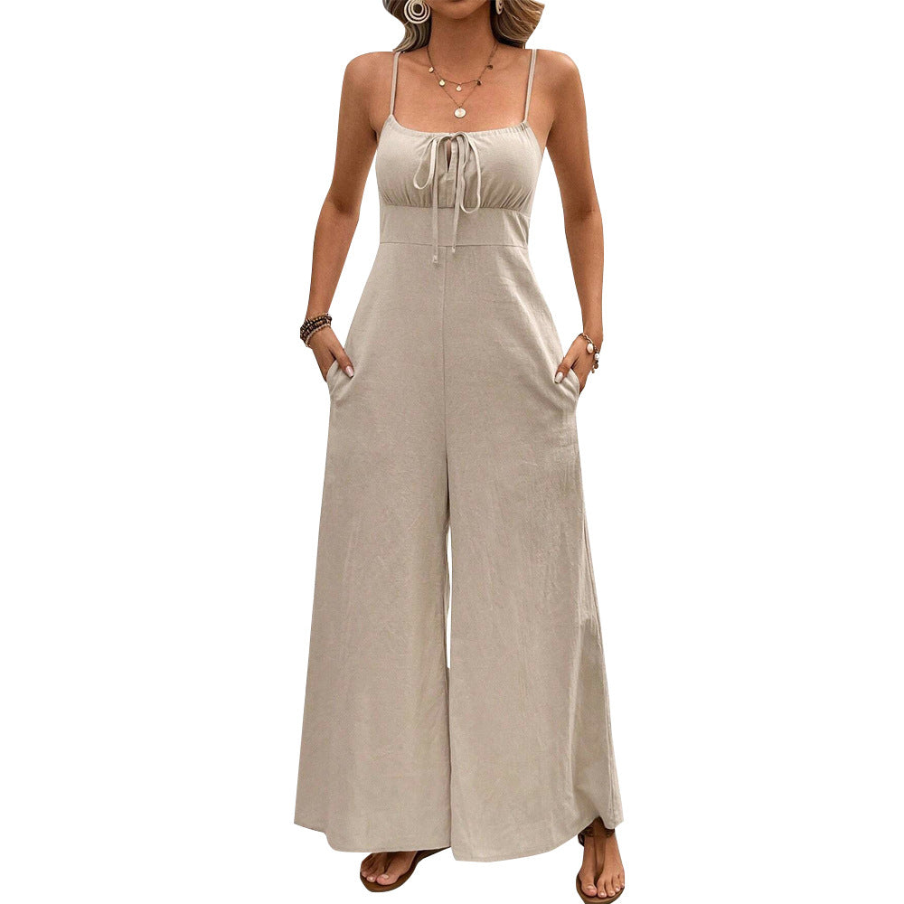 Fashion Suspenders Jumpsuit Trousers For Women