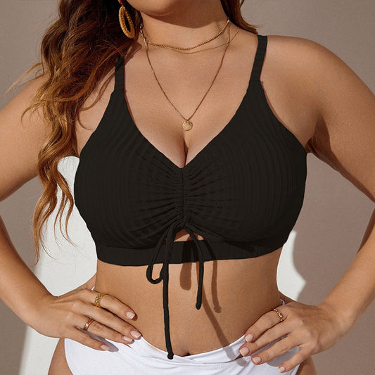 Lace-up Plus Size Bikini Swimsuit Tops