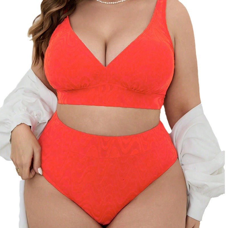 Women's Halter Strap Plus Size Split Bikini