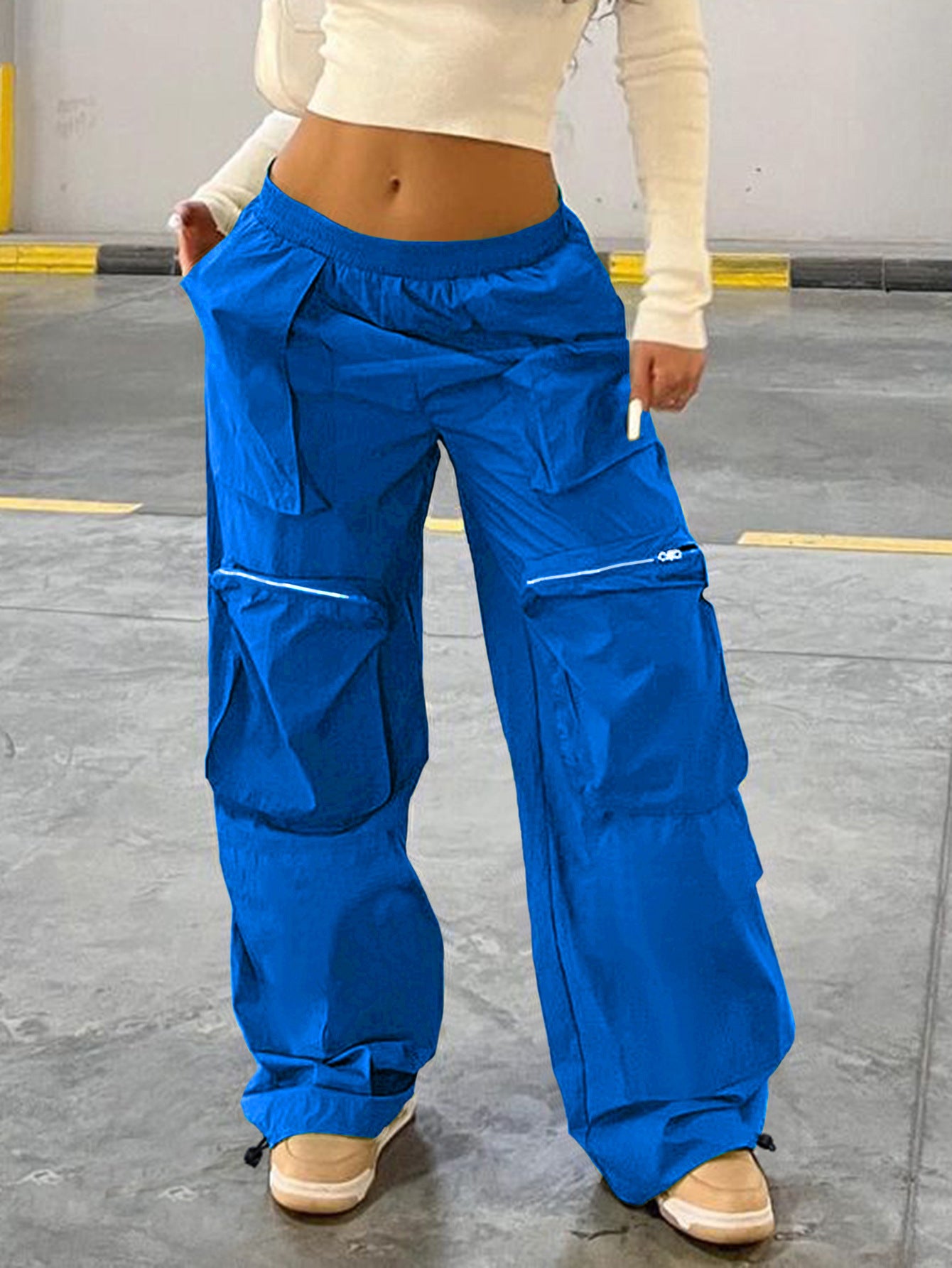 Loose Street Workwear Low Waist Trousers