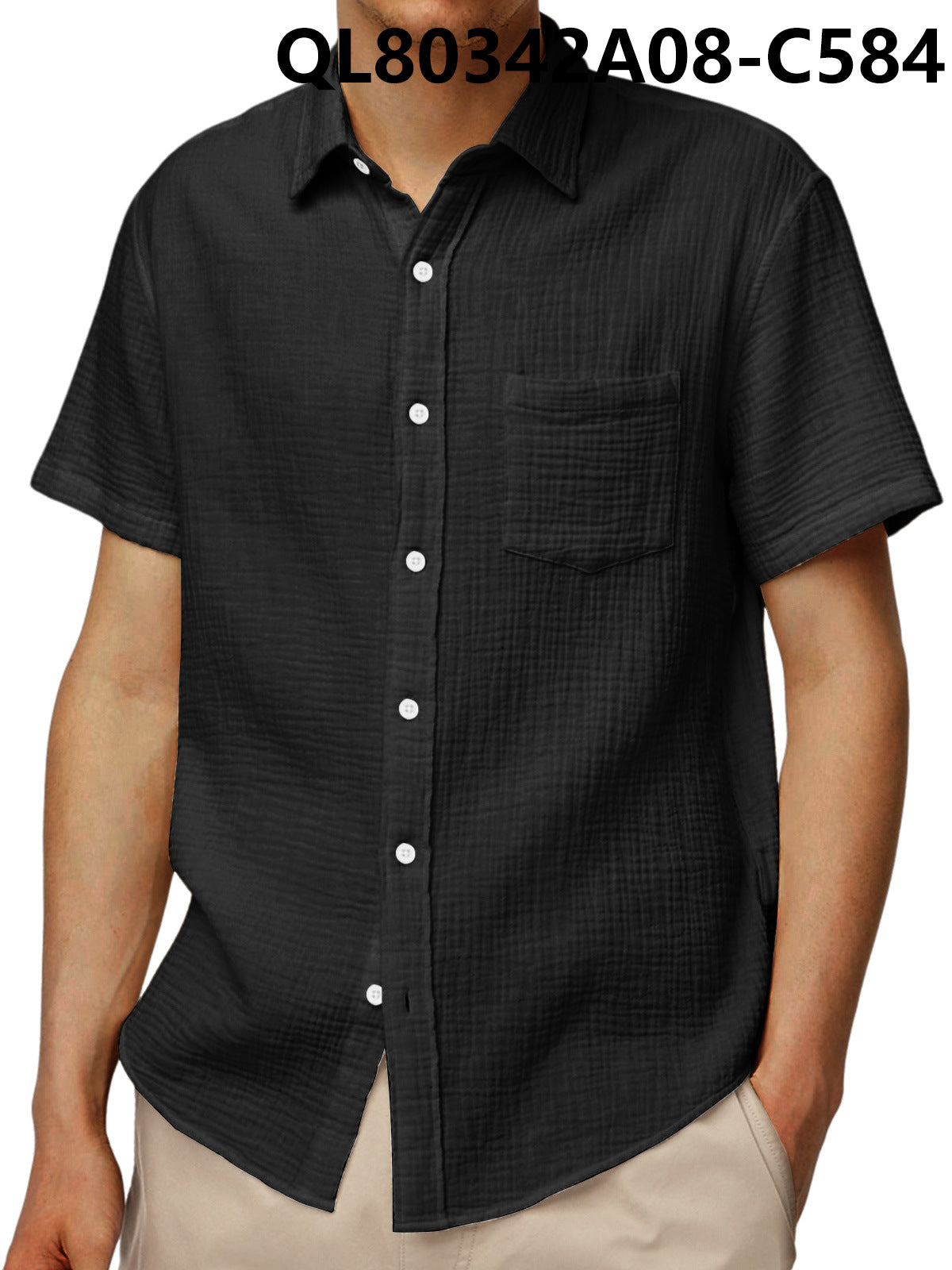 Men's Loose Trendy Short Sleeve Lapel Shirt