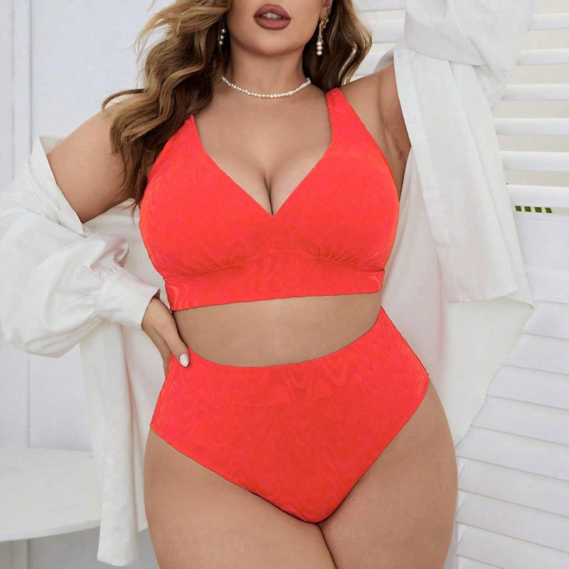 Women's Halter Strap Plus Size Split Bikini