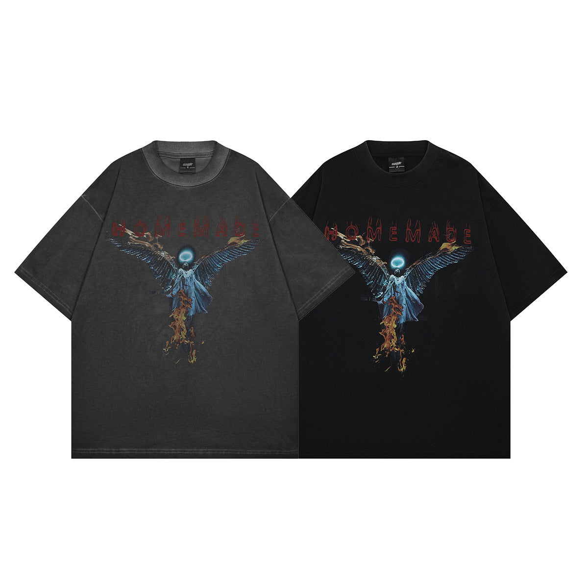 Wings Angel Print Short Sleeve T-shirt