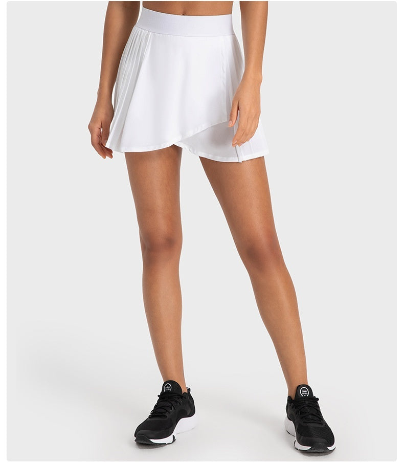 Cooling Three Points Exercise Skort Fashion Yoga Cross Front Pleated Skirt Tennis Skirt