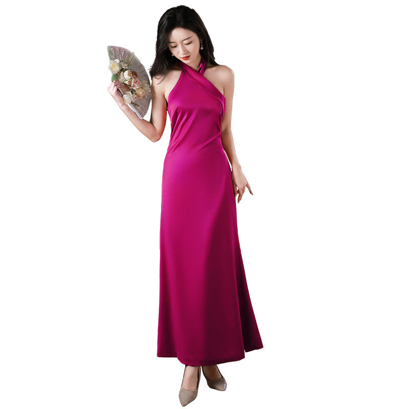 Women's Bride Rose Evening Party Dress