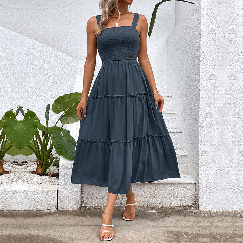 Women's Solid Color Sling Summer Dress