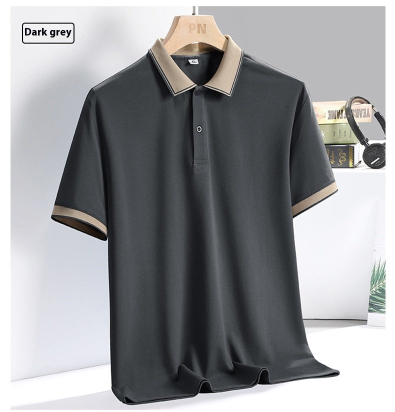 Summer Men's Ice Silk Business Casual Short Sleeve