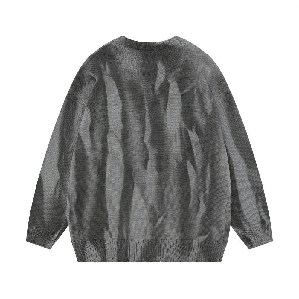 Tie-dyed Inkjet Loose Pullover Autumn And Winter